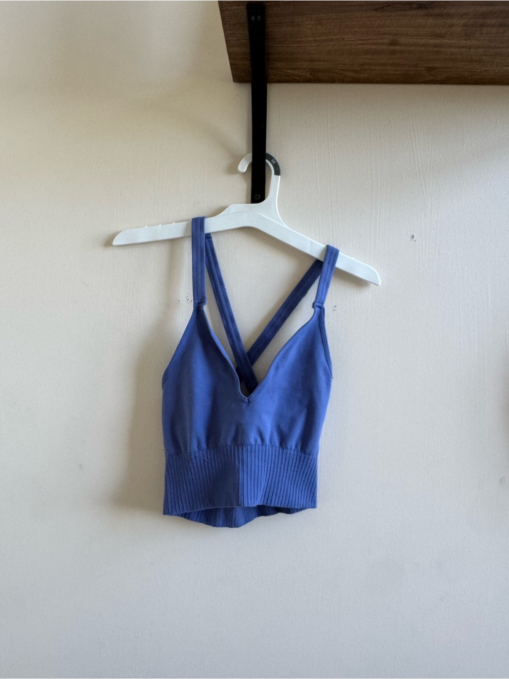 FP Movement Good Karma Longline Bra – Periwinkle Blue Crossback Sports Bra